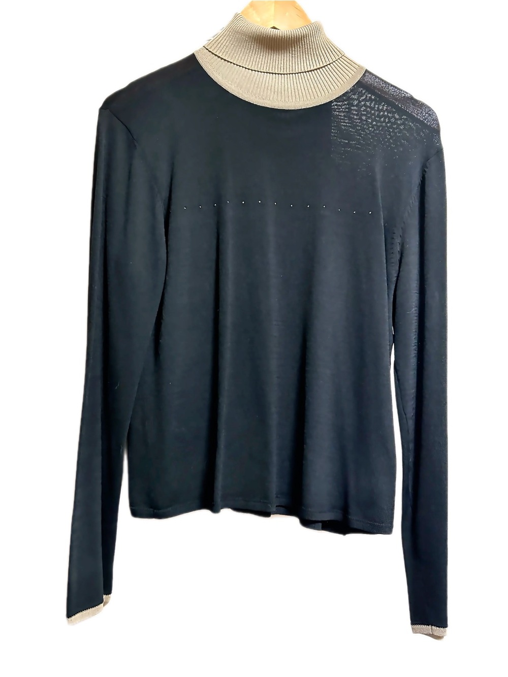 Vintage Co & Eddy Black Turtleneck Crystal Knit Top M
